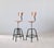 Height Adjustable Industrial Bar Stools By L Sautereau Circa 1950s Tubular steel frames with black paint - Elm/ply seats...