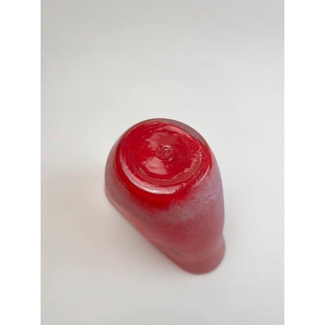 Glass Italian Red Glass Vase from Studio Scavo, 1990s For Sale - Image 7 of 10