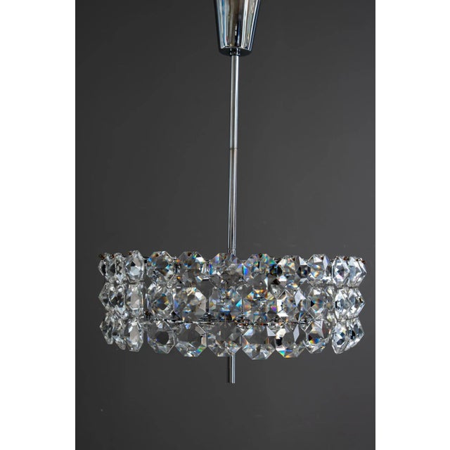 Mid-Century Modern Chromed Chandelier from Bakalowits, Vienna, 1950s For Sale - Image 3 of 18