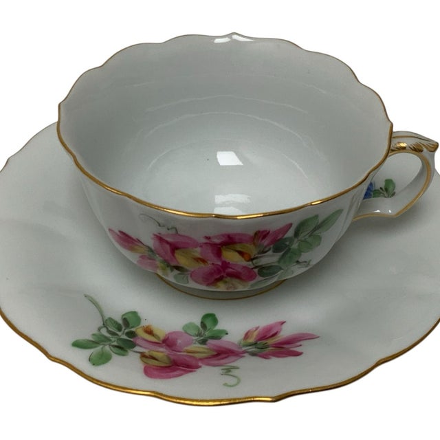 Vintage Rare Meissen Pfeiffer Period 25-Piece Multi-Floral Botanical Coffee & Dessert Service First Quality C1924-1934 For Sale - Image 12 of 12