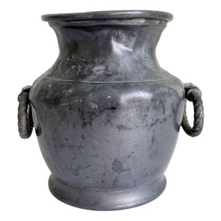 Antique French Pewter Vase With Handles For Sale