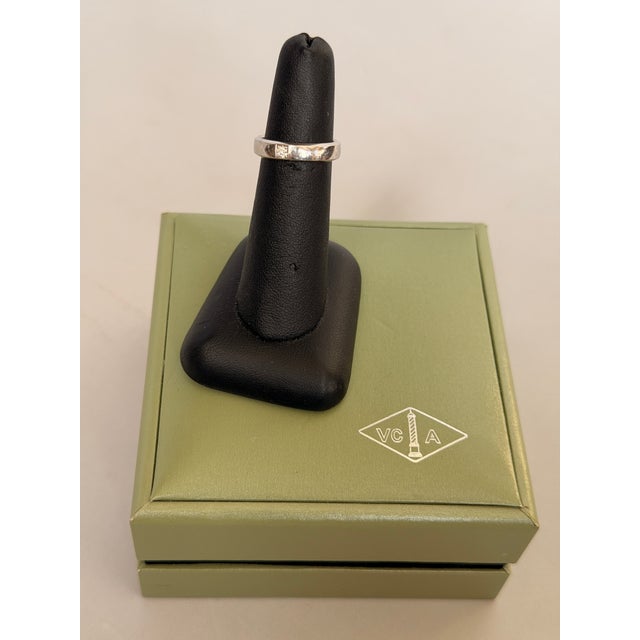 Van Cleef & Arpels Platinum Diamond Band, Size 5.5 For Sale - Image 10 of 12