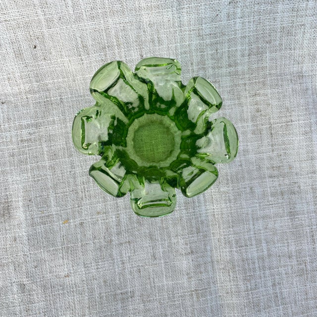 Small Vintage Green Free Form Glass Catchall Dish For Sale - Image 4 of 5