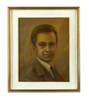 Pietro Alimonti, Portrait, Oil Painting, 1969, Framed