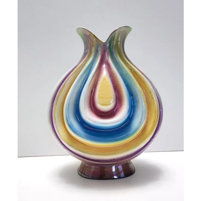 Vintage Ceramic Vase with Iridescent Colors attributed to Italo Casini, Italy, 1950s For Sale - Image 13 of 13