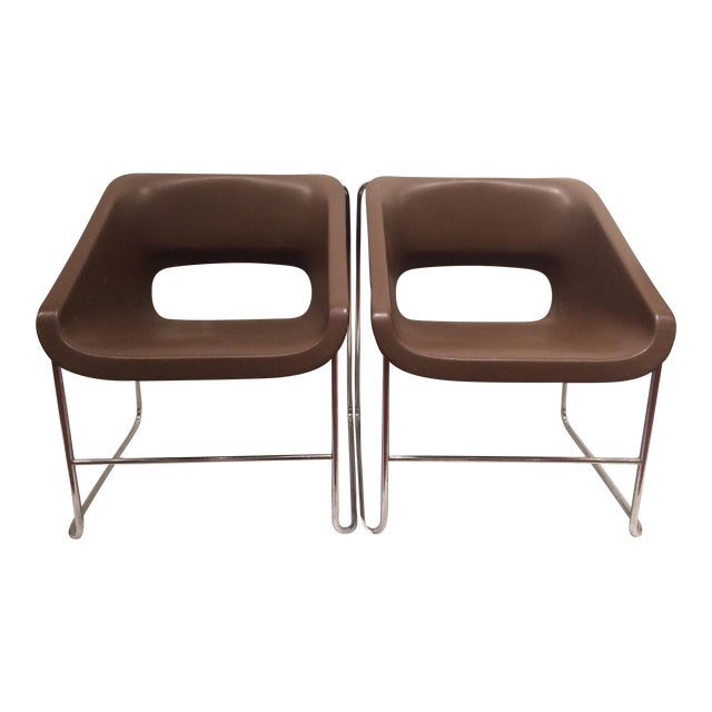 Brown Paul Boulva Chairs A Pair
