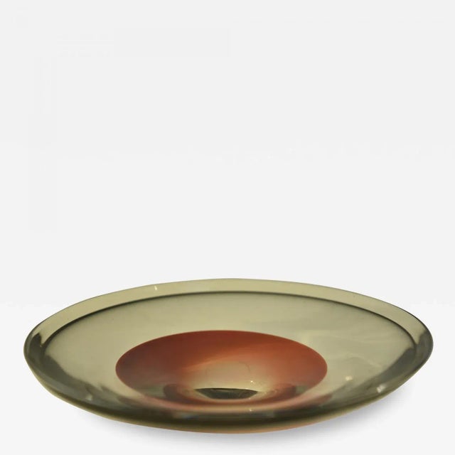 Brown Swedish Art Glass Hand Made Bowl by Sven Palmqvist for Orrefors, 1950s For Sale - Image 8 of 8