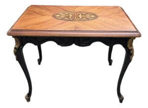Vintage Louis XV Lombardy Style Marquetry Top Side Table