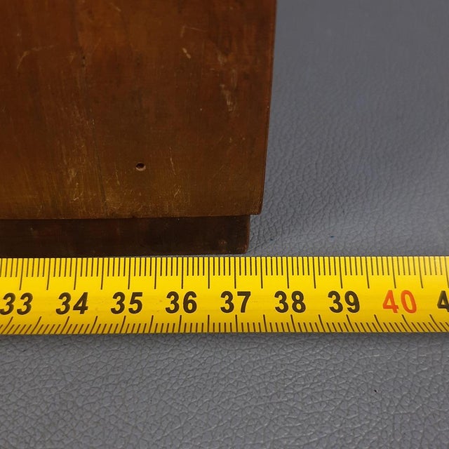 Vintage Wooden Hand-Winding Mechanical Table Clock with Key, 1940s For Sale - Image 12 of 15