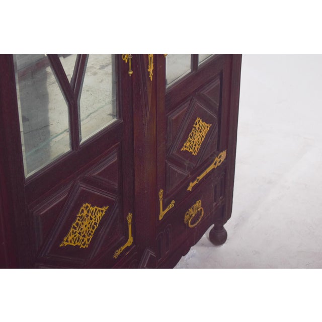 Brown Antique Portuguese Dutch-Style Display Cabinet, 1800s For Sale - Image 8 of 13