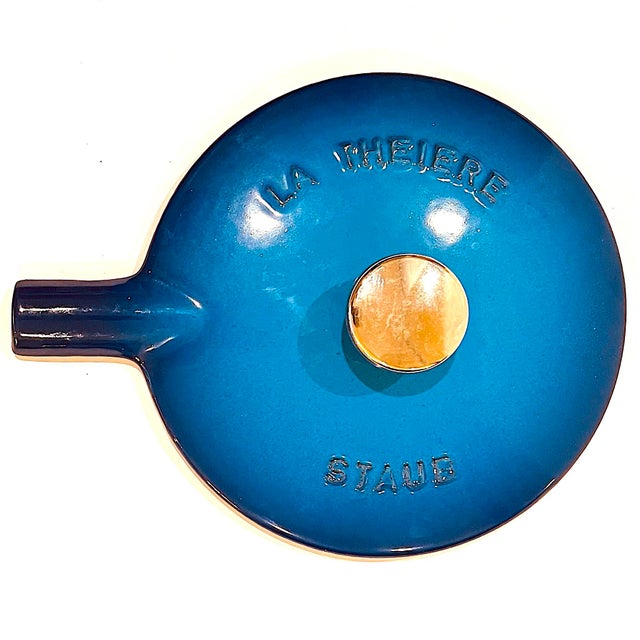 Staub - Vintage Le Thieire Enameled Cast Iron Tea Kettle - 1.5 Qt Capacity - Blue For Sale - Image 9 of 12