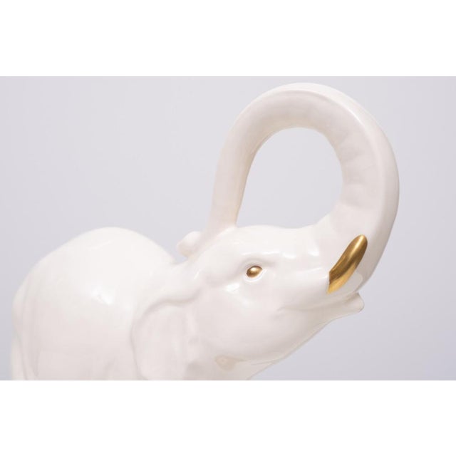 Large Ceramic Elephant on Golden Ball, 1970s For Sale - Image 4 of 9