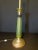 Stunning Vintage mcm Seguso for Marbro celery colored corroso style glass table lamp with original matching shade and...