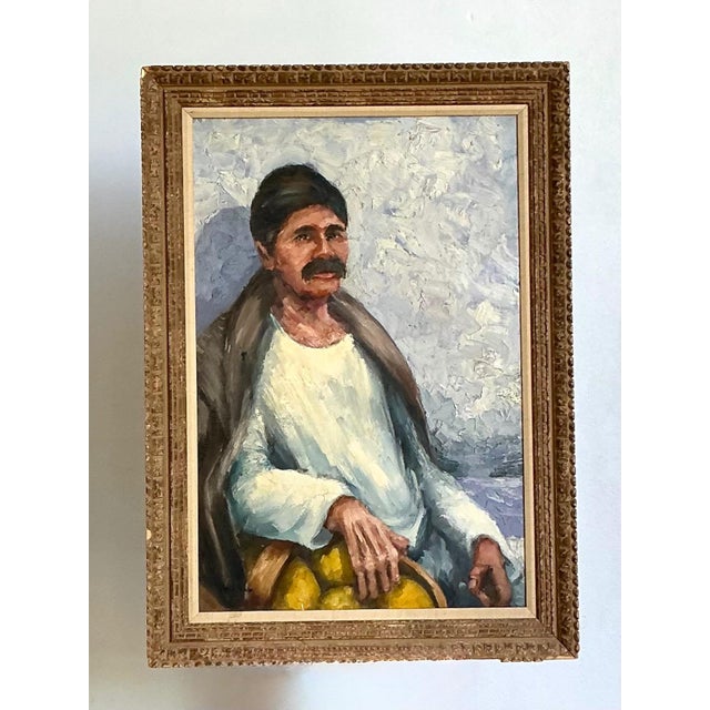 Vintage Expressionist Impasto Portrait in Wood Frame For Sale - Image 12 of 16