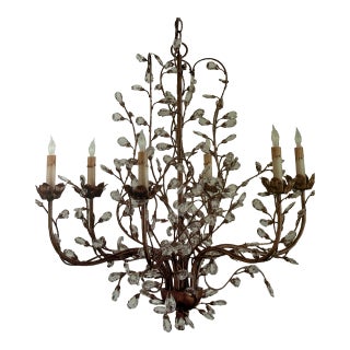 Currey & Company Crystal Bud Chandelier, Medium For Sale
