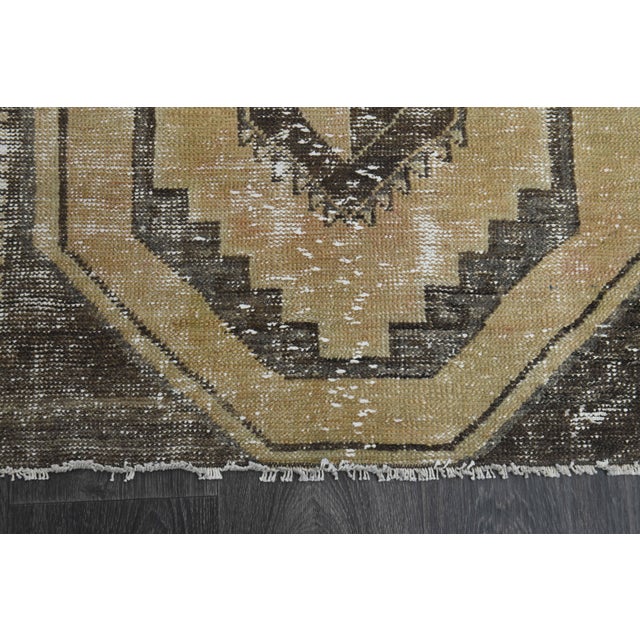 Textile 1970s Vintage Turkish Handmade Wool Cotton Brown Runner Rug For Sale - Image 7 of 11
