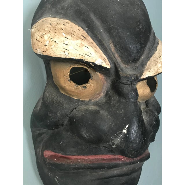 Paper 1920s Vintage Japanese Ritual Paper Mask For Sale - Image 7 of 9