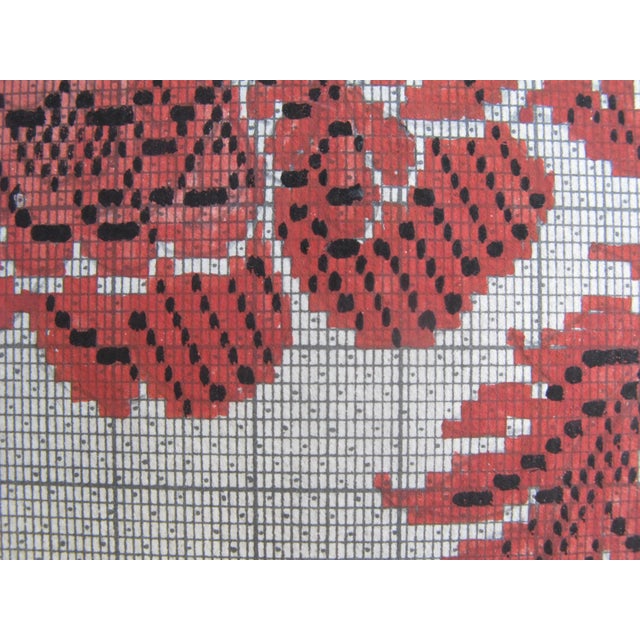 1900 - 1909 Antique Textile Design on Paper For Sale - Image 5 of 6