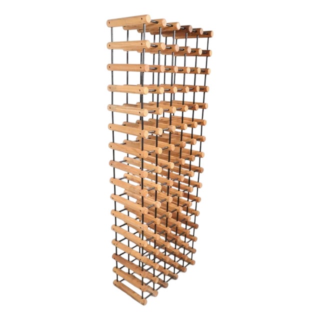 Mid 20th Century Large Architectural Mid Century 75 Bottle Wine Rack For Sale