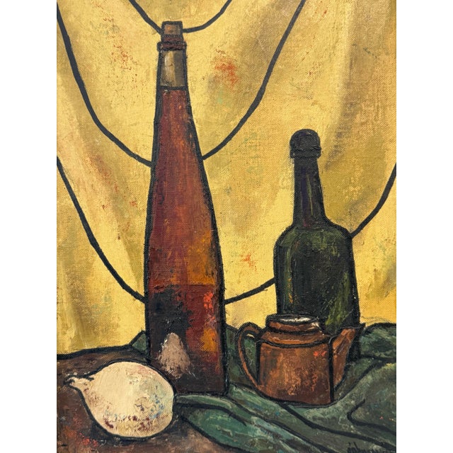 1950s Mid-Century Modern Still Life With Bottle - Signed For Sale In Boston - Image 6 of 8