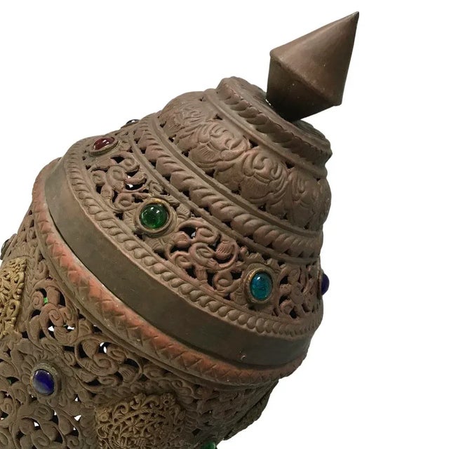 Vintage Moroccan Moorish Pendant Lantern Chandelier – Alberto Pinto Style Ceiling Light For Sale - Image 4 of 11