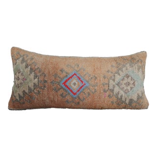 Soft Color Tones Vintage Rug Pillow Cover -15'' X 32'' For Sale