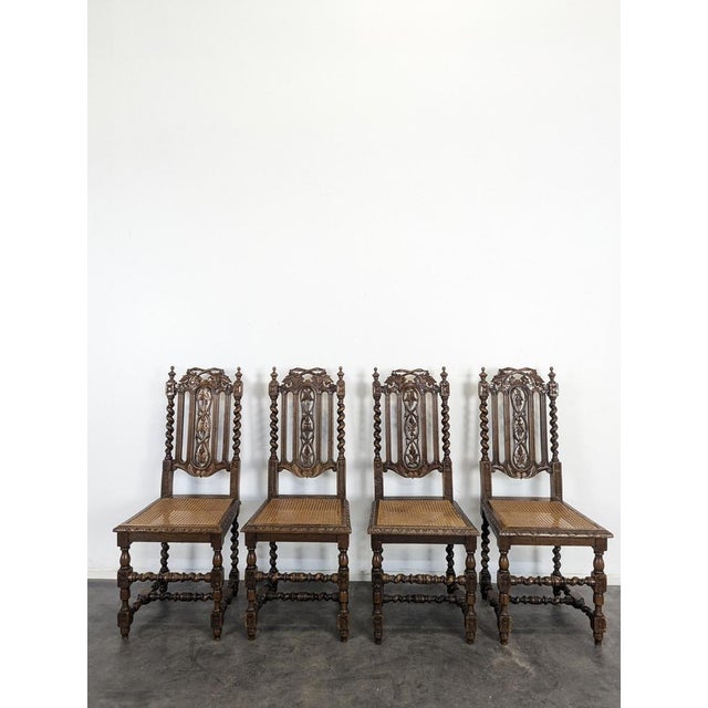 Brown Louis XIII Chairs in Wood, Set of 4 For Sale - Image 8 of 12