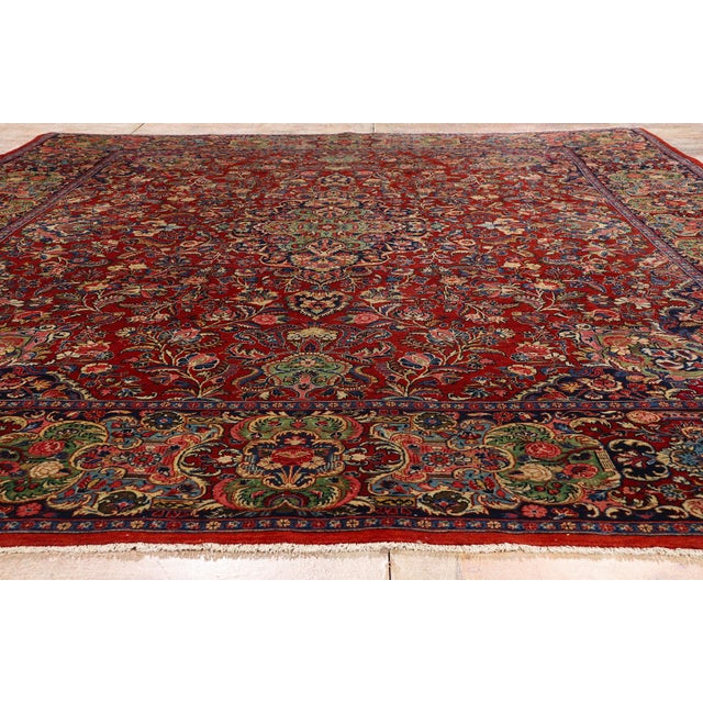 Antique Persian Sarouk Rug, 10'01 X 11'10 For Sale - Image 9 of 10