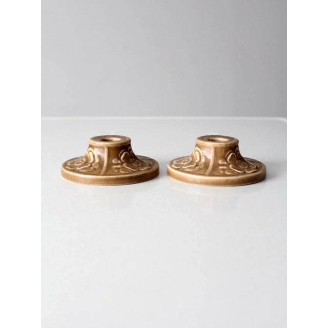 1920s Antique Rookwood Pottery Candlestick Holders Pair For Sale - Image 5 of 12