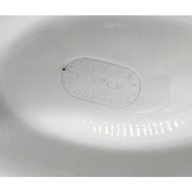 19th Century English J. Edwards White Ironstone Covered Tureen St. Louis Shape – Victorian / English Country For Sale - Image 11 of 13