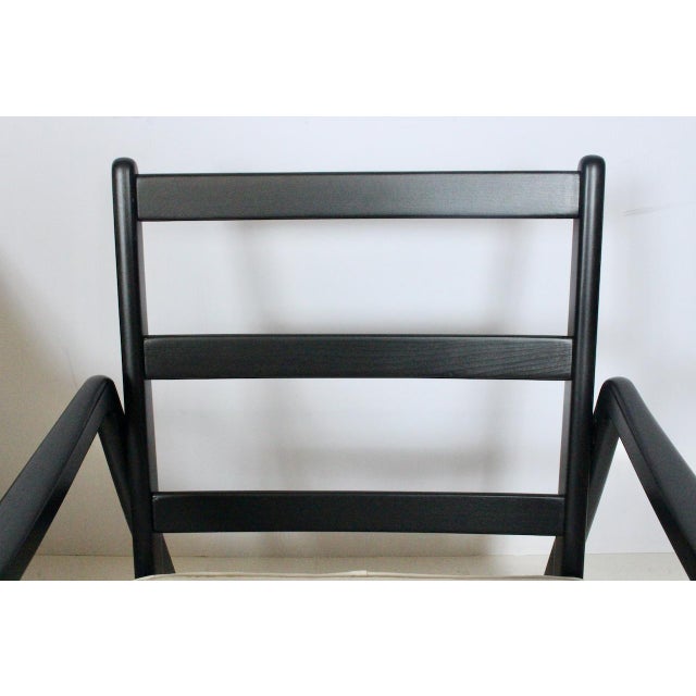 France & Daverkosen Early Ole Wanscher Ebonized Mahogany Lounge Chairs, 1950's - A Pair For Sale - Image 4 of 13