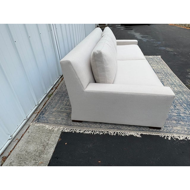 2020s Rh Parisian Track Arm 2-Cushion Sofa 9' | Luxe 44" Depth | Down-Feather Fill | Holland & Sherry Wool Twill | Dove For Sale - Image 5 of 18