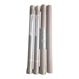 Set of Gray Lavender Grasscloth Wallpaper For Sale