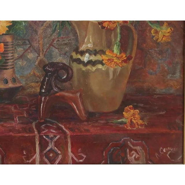 Vintage Floral Oil Painting, Still Life, Soviet Ukrainian Art 53-67 For Sale - Image 6 of 6