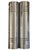 A sleek and architectural set of four Italian mid 20th century cylindrical wall sconces, designed with paired vertical...