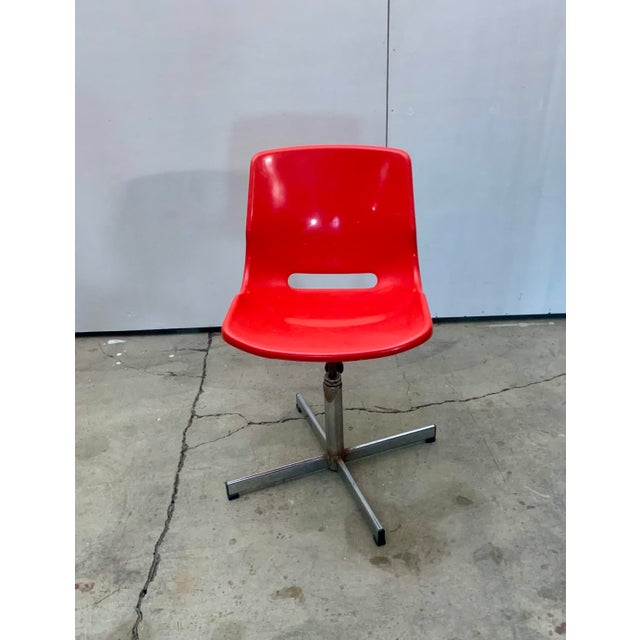 Red A Pair of Swedish Overman Office Swivel Chair in Red by Svante Schöblom, 1970s For Sale - Image 8 of 10