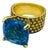 Bochic "Orient" Yellow Sapphire & Blue Topaz Ring Set In 18K Gold & Silver For Sale