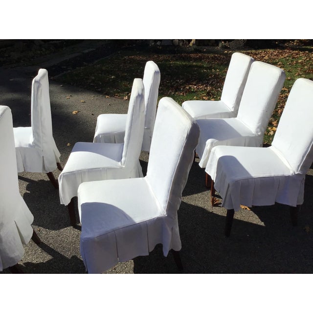 Set of 8Pottery Barn “Megan” Parson Chairs With Custom Made Heavy