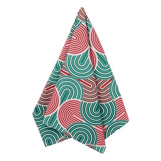 Slinky Verde in Cotton Dishtowel For Sale