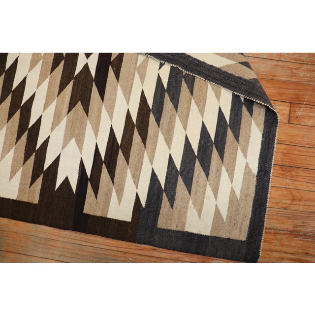 Vintage Zabihi Collection Tribal Geometric American Navajo Rug - 3' x 3'8" For Sale In New York - Image 6 of 6