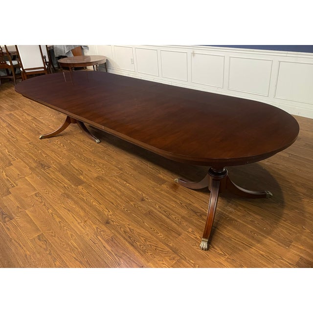 Traditional Oval Mahogany Dining Table by Leighton Hall - Showroom Sample | Chairish