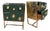 Dark Green and Gold Italian Murano Bedside Tables from Justfurnituress SRL, Set of 2 For Sale