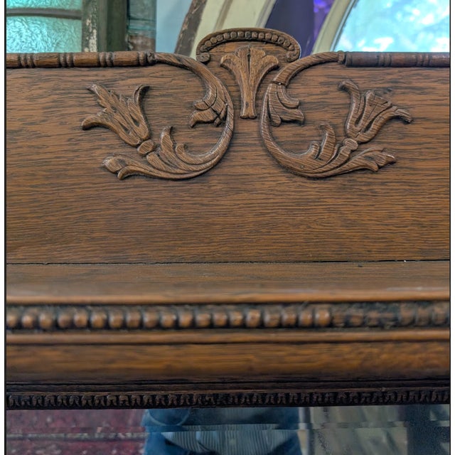 c.b. Atkin Co. Oak Mantel - Circa 1890-1910 For Sale - Image 4 of 9