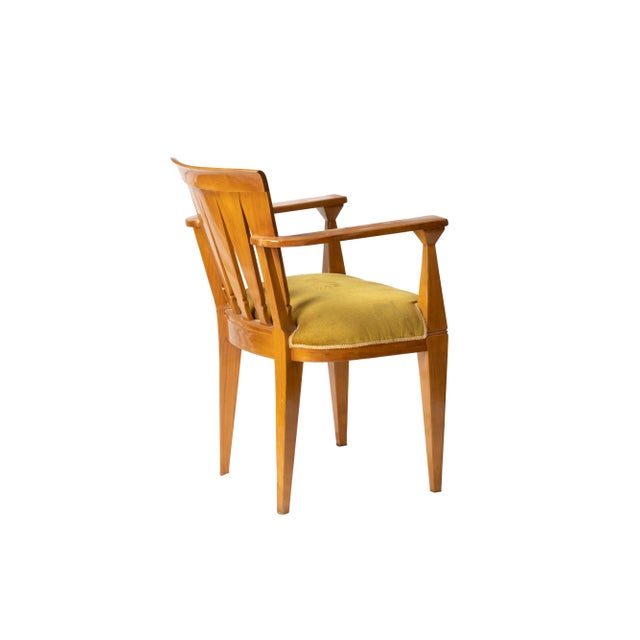 Vintage Art Deco Yellow Armchair, 1940s For Sale - Image 4 of 7