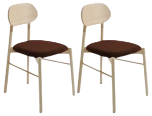 Set of Bokken Upholstered Chairs in Natural Beech by Colé Italia