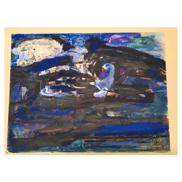 Agi Straus, Abstract Composition, 1962, Gouache on Paper For Sale