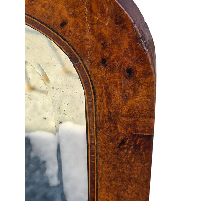 19th Century French Art Deco Fruitwood Stencil Inly Heavy Mirror. For Sale - Image 12 of 18