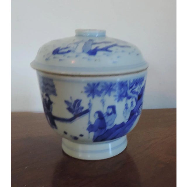 19th Century Chinese Blue & White Porcelain Jar and Cover For Sale - Image 4 of 11