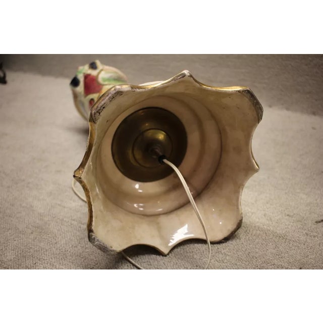 Early 20th Century Hand-Painted French Porcelain Electric Lamp For Sale - Image 10 of 10