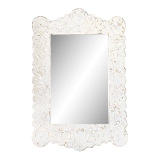Hania White & Mother of Pearl Mirror For Sale